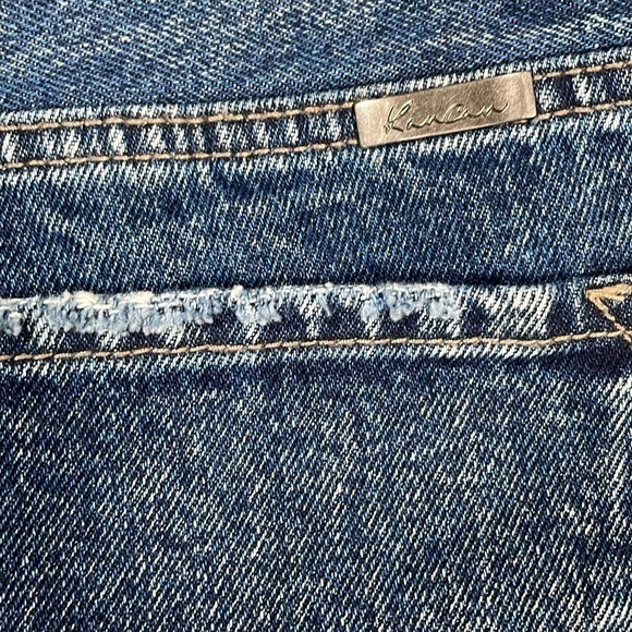 Kancan High Rise Jean Shorts Ombre Blue Bleach Frayed Distressed Size 11/29 - Picture 3 of 7